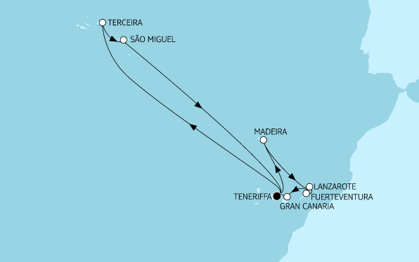 Mein Schiff Herz Route 2022: Kanaren mit Azoren & Madeira