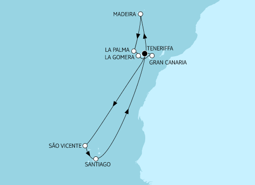 Mein Schiff Herz Route 2022: Kanaren mit Kapverden & Madeira