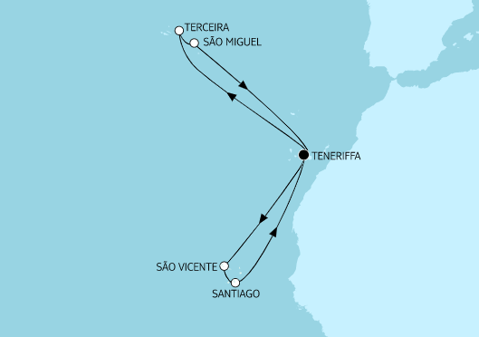 Mein Schiff Herz Route 2022: Kapverdische Inseln & Azoren