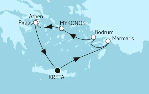 Mein Schiff Herz Route 2022: Östliches Mittelmeer ab Kreta II