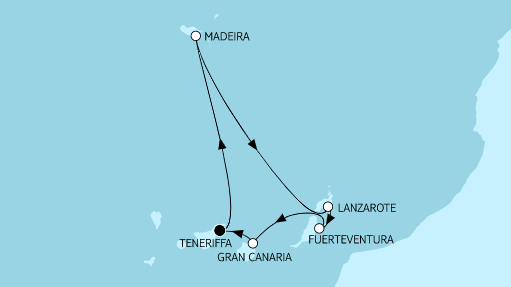 Mein Schiff Herz Route 2023: Kanaren mit Madeira