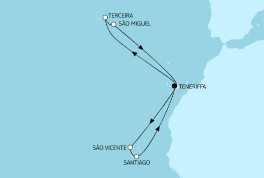Mein Schiff Herz Route 2023: Kapverdische Inseln & Azoren