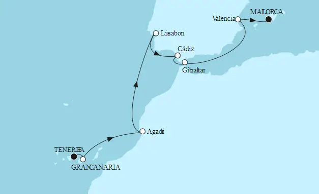 Mein Schiff Herz Route 2023: Teneriffa bis Mallorca