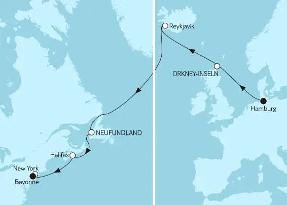 Mein Schiff Nordamerika Kreuzfahrt 2022 & 2023: Hamburg nach New York
