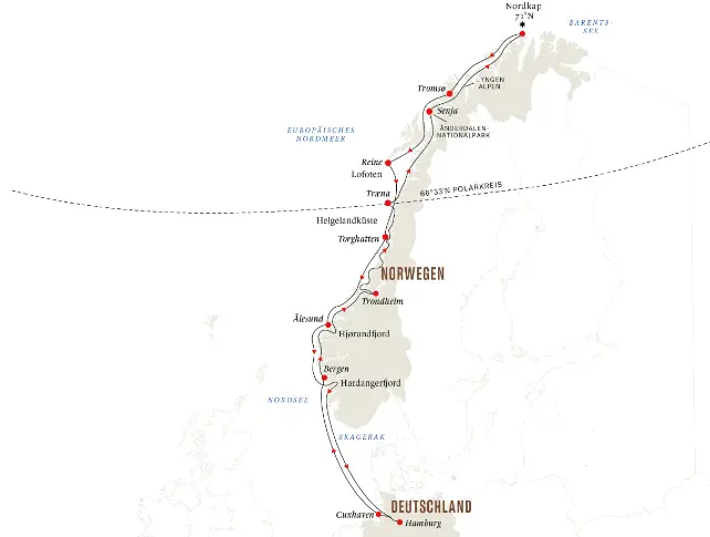 Hurtigruten Norwegen-Kreuzfahrt 2022: Postschiffroute Sommer