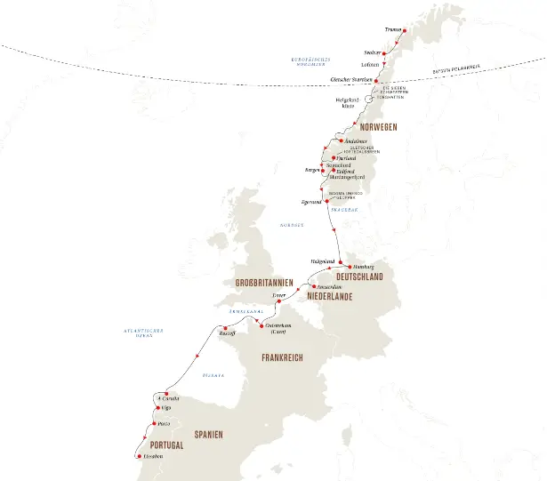 Hurtigruten Norwegen-Kreuzfahrt 2022: Von Tromso nach Lissabon