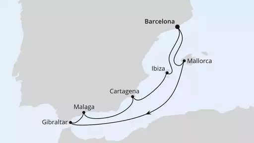 7 Tage mit AIDAcosma Mediterrane Schätze mit Gibraltar ab Mallorca
