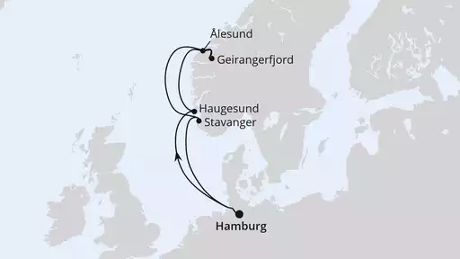 7 Tage mit AIDAprima Norwegen ab Hamburg