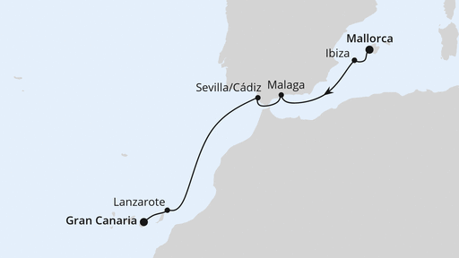 AIDA Westliches Mittelmeer - Mallorca nach Gran Canaria