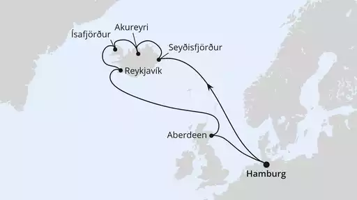 Aida Sol - Island-Rundreise ab Hamburg 2025